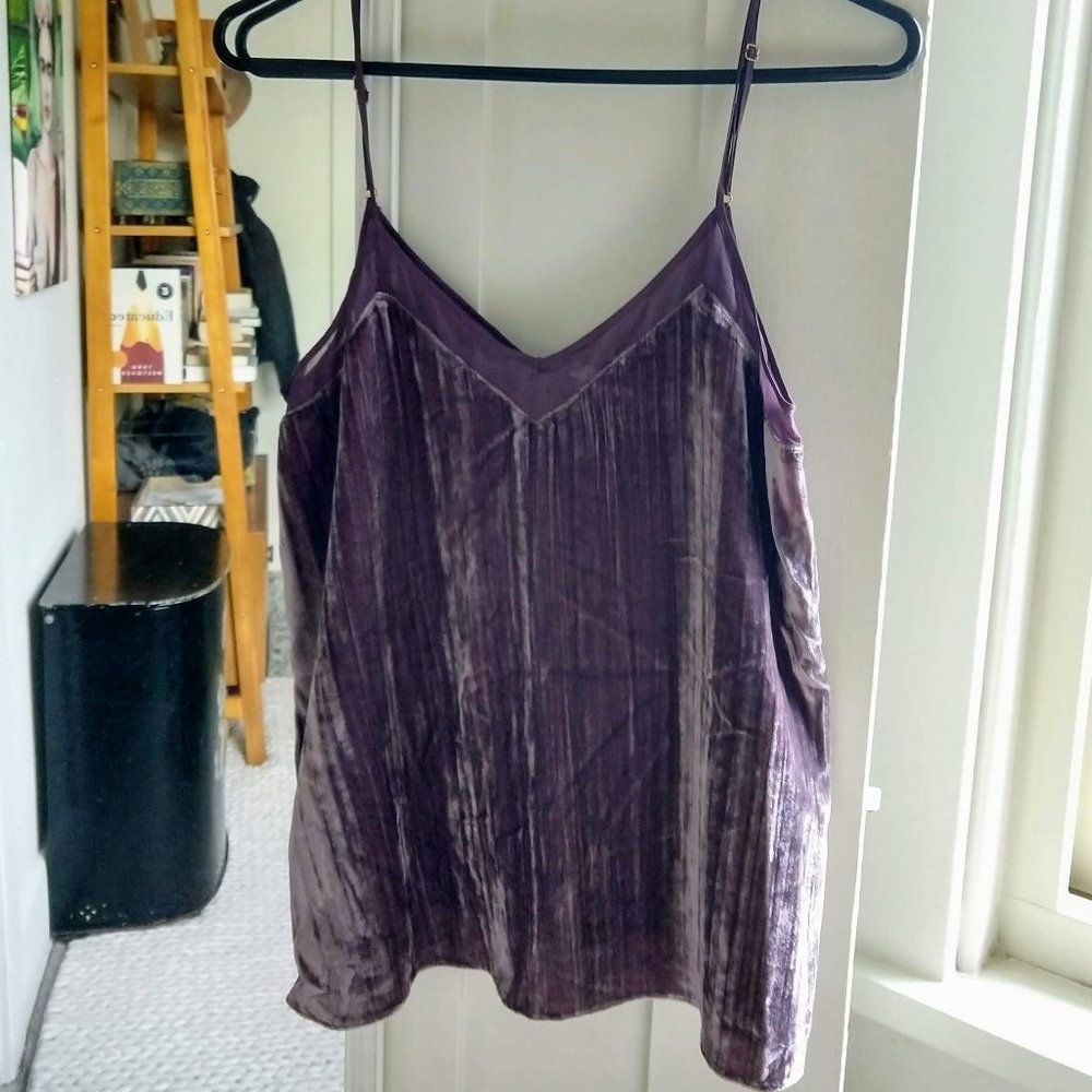 NWOT Lucky Brand Purple Velvet Cami - Picture 2 of 4